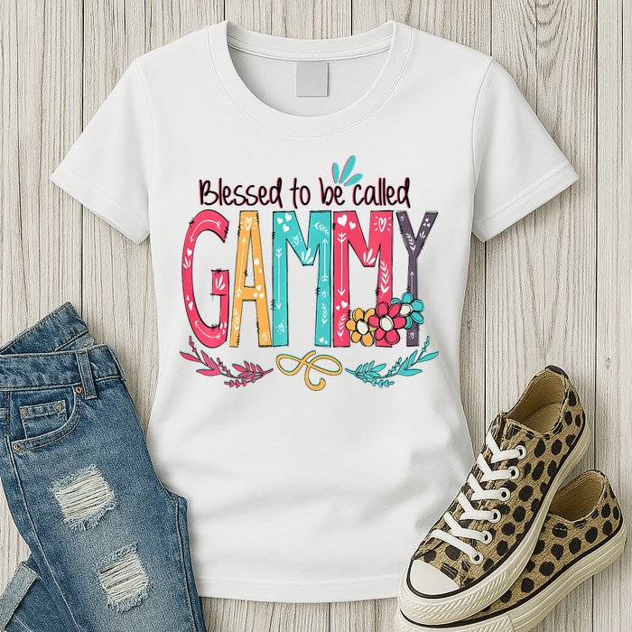 Blessed To Be Called Gammy Colorful Grandma Womens T-Shirt