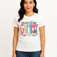 Blessed To Be Called Gammy Colorful Grandma Womens T-Shirt