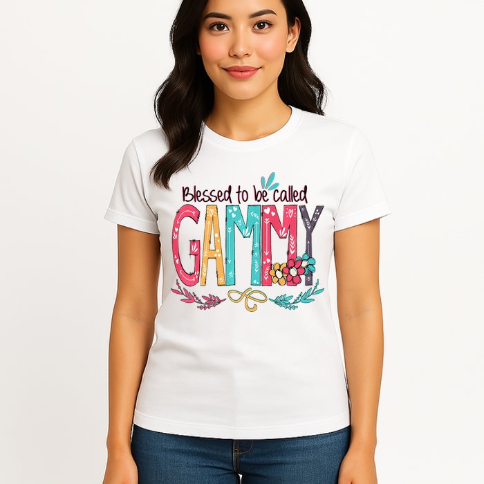 Blessed To Be Called Gammy Colorful Grandma Womens T-Shirt