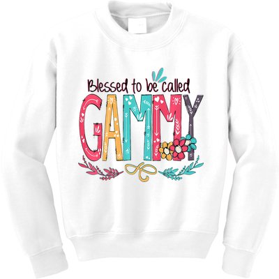 Blessed To Be Called Gammy Colorful Grandma Kids Sweatshirt