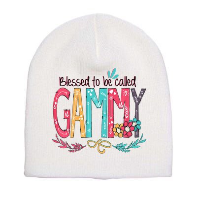 Blessed To Be Called Gammy Colorful Grandma Short Acrylic Beanie