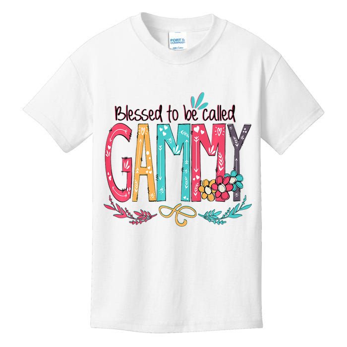 Blessed To Be Called Gammy Colorful Grandma Kids T-Shirt