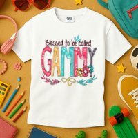 Blessed To Be Called Gammy Colorful Grandma Kids T-Shirt