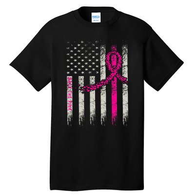 Back The Breast Cancer Awareness Flag Tall T-Shirt