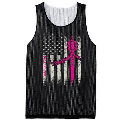 Back The Breast Cancer Awareness Flag Mesh Reversible Basketball Jersey Tank