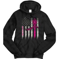 Back The Breast Cancer Awareness Flag Tie Dye Hoodie