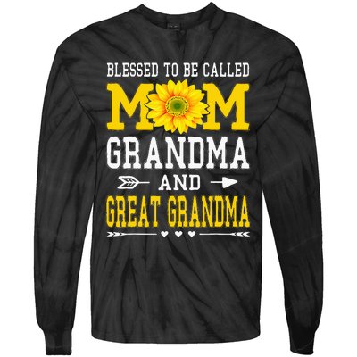 Blessed To Be Called Mom Grandma Great Grandma MotherS Day Tie-Dye Long Sleeve Shirt