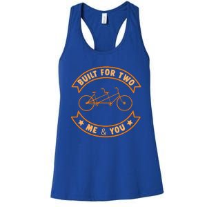 Built Two Bike Tandem Bicycle Bike Cycling Riding Gift Women's Racerback Tank