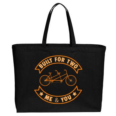 Built Two Bike Tandem Bicycle Bike Cycling Riding Gift Cotton Canvas Jumbo Tote