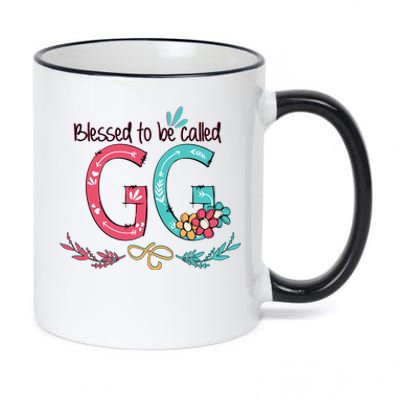 Blessed To Be Called Gg Colorful Grandma 11oz Black Color Changing Mug