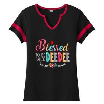 Blessed To Be Called Deedee Colorful Art Ladies Halftime Notch Neck Tee