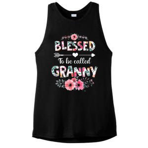 Blessed To Be Called Granny Funny Granny Mother's Day Ladies PosiCharge Tri-Blend Wicking Tank