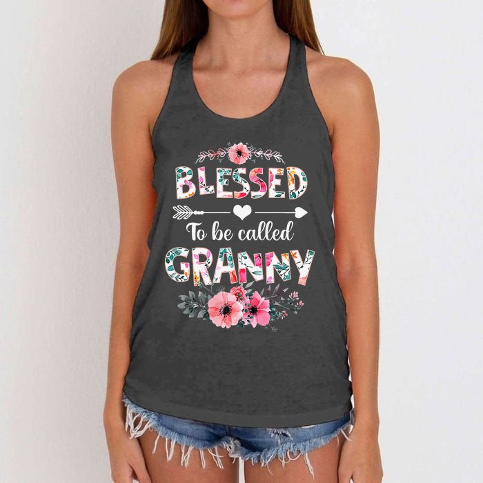 Blessed To Be Called Granny Funny Granny Mother's Day Women's Knotted Racerback Tank