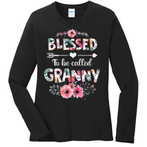 Blessed To Be Called Granny Funny Granny Mother's Day Ladies Long Sleeve Shirt