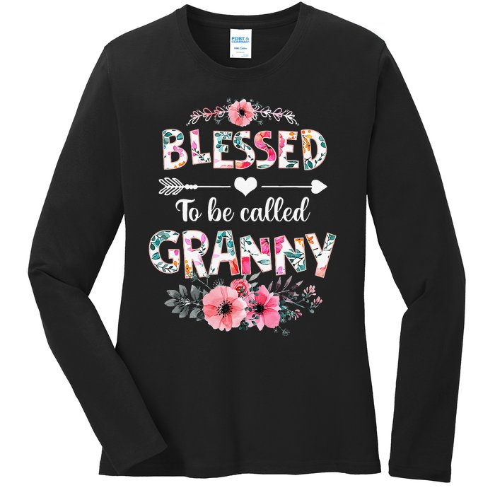 Blessed To Be Called Granny Funny Granny Mother's Day Ladies Long Sleeve Shirt