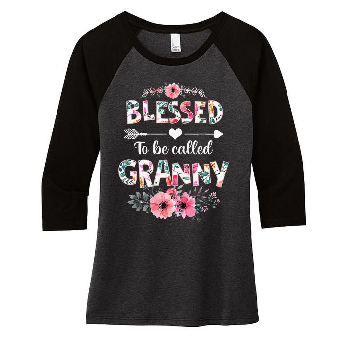 Blessed To Be Called Granny Funny Granny Mother's Day Women's Tri-Blend 3/4-Sleeve Raglan Shirt