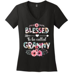 Blessed To Be Called Granny Funny Granny Mother's Day Women's V-Neck T-Shirt