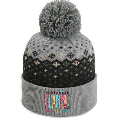 Blessed To Be Called Glammie Colorful Grandma The Baniff Cuffed Pom Beanie