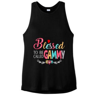 Blessed To Be Called Gammy Colorful Art Ladies PosiCharge Tri-Blend Wicking Tank