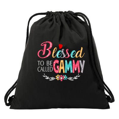 Blessed To Be Called Gammy Colorful Art Drawstring Bag