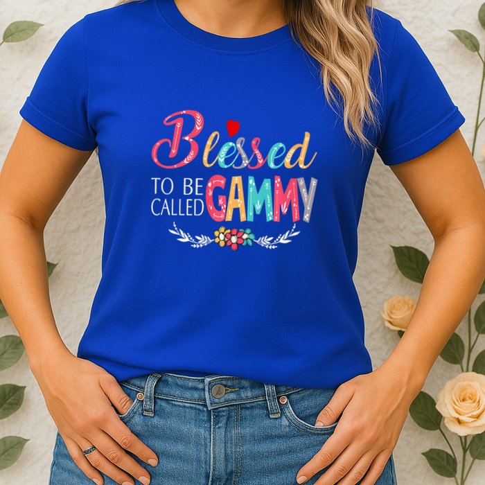 Blessed To Be Called Gammy Colorful Art Womens T-Shirt