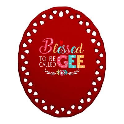 Blessed To Be Called Gee Colorful Art Ceramic Oval Ornament