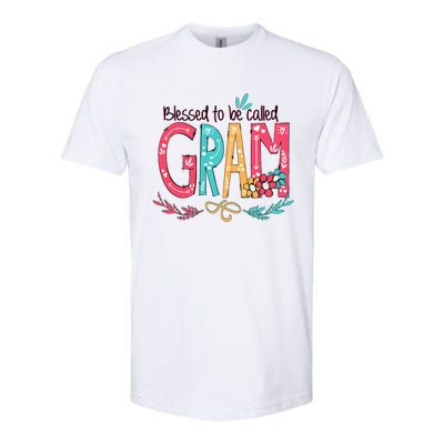 Blessed To Be Called Gram Colorful Grandma Softstyle® CVC T-Shirt