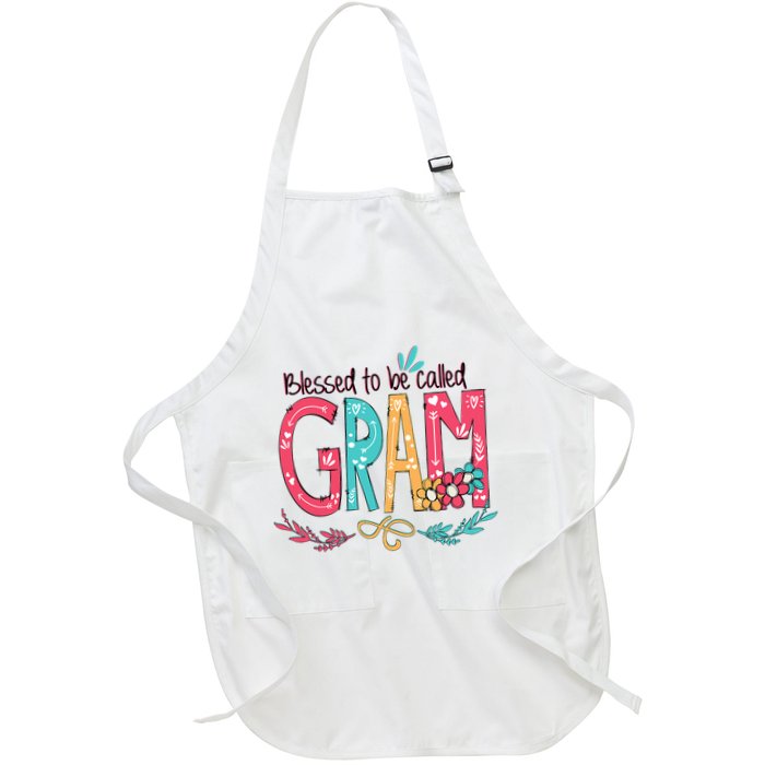 Blessed To Be Called Gram Colorful Grandma Full-Length Apron With Pockets