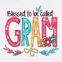 Blessed To Be Called Gram Colorful Grandma Full-Length Apron With Pockets