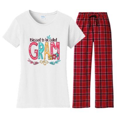 Blessed To Be Called Gram Colorful Grandma Women's Flannel Pajama Set