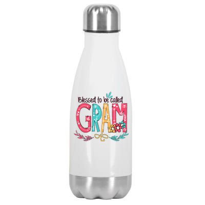 Blessed To Be Called Gram Colorful Grandma Stainless Steel Insulated Water Bottle