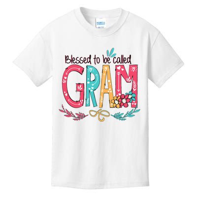 Blessed To Be Called Gram Colorful Grandma Kids T-Shirt