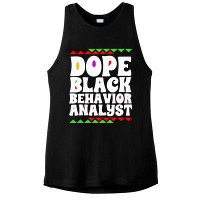 Behavior Technician BCBA ABA Dope Black Behavior Analyst Ladies PosiCharge Tri-Blend Wicking Tank