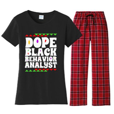 Behavior Technician BCBA ABA Dope Black Behavior Analyst Women's Flannel Pajama Set