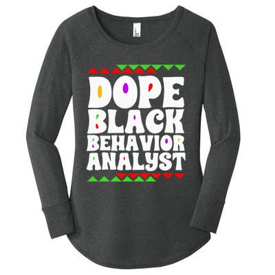 Behavior Technician BCBA ABA Dope Black Behavior Analyst Women's Perfect Tri Tunic Long Sleeve Shirt