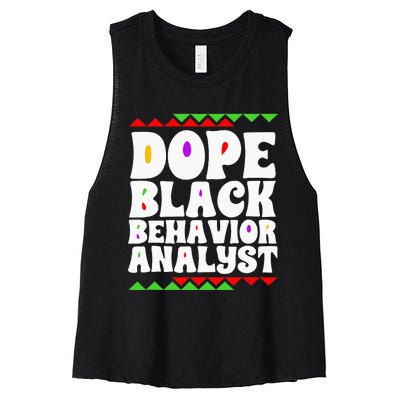 Behavior Technician BCBA ABA Dope Black Behavior Analyst Women's Racerback Cropped Tank