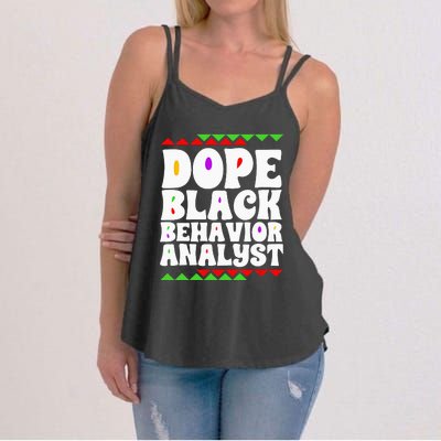 Behavior Technician BCBA ABA Dope Black Behavior Analyst Women's Strappy Tank