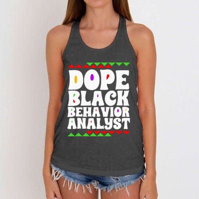 Behavior Technician BCBA ABA Dope Black Behavior Analyst Women's Knotted Racerback Tank