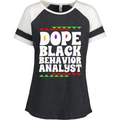 Behavior Technician BCBA ABA Dope Black Behavior Analyst Enza Ladies Jersey Colorblock Tee