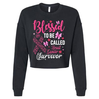 Blessed To Be Called Breast Cancer Survivor Cropped Pullover Crew
