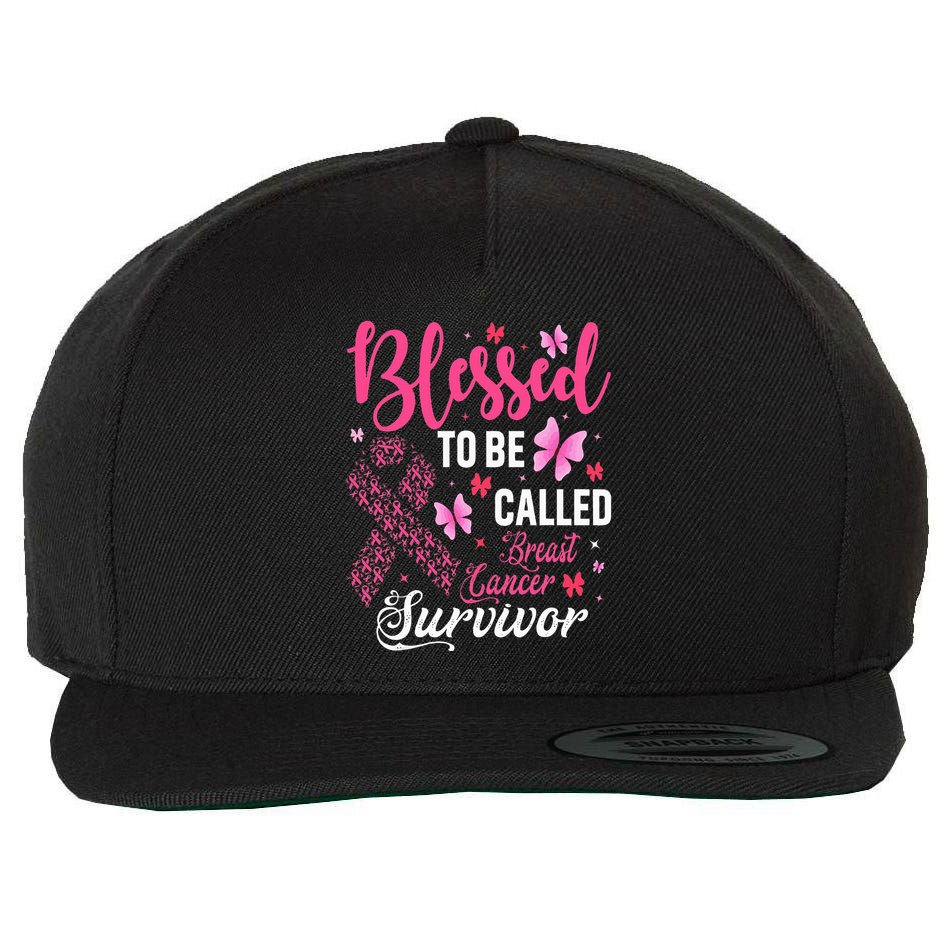 Blessed To Be Called Breast Cancer Survivor Wool Snapback Cap