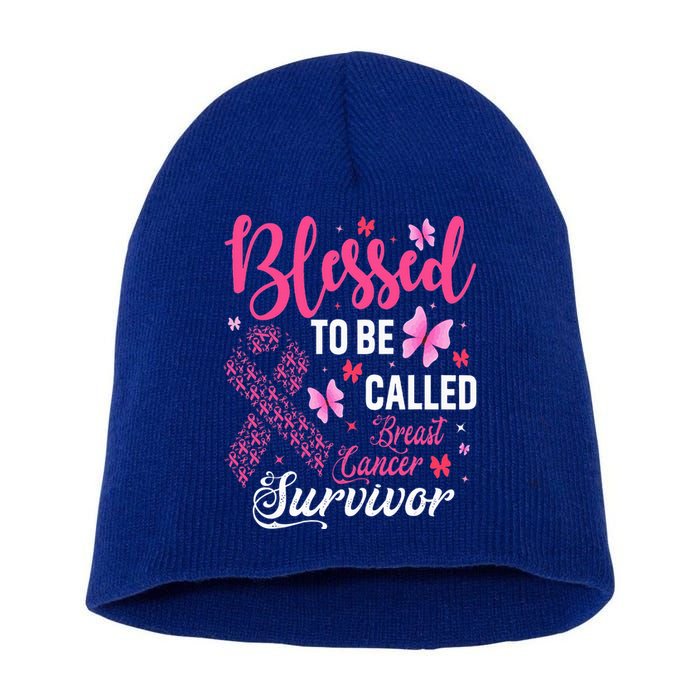 Blessed To Be Called Breast Cancer Survivor Short Acrylic Beanie