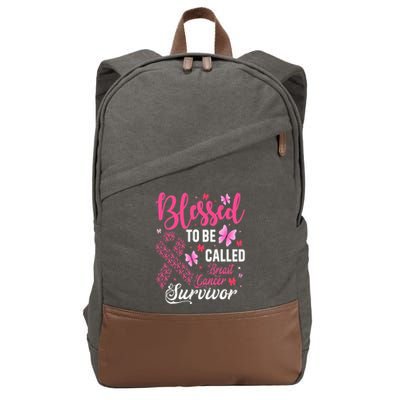 Blessed To Be Called Breast Cancer Survivor Cotton Canvas Backpack