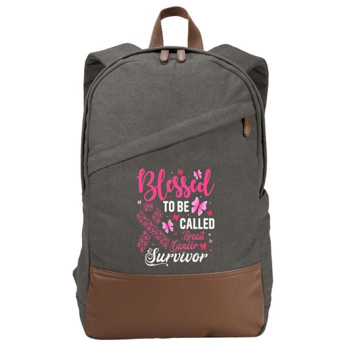 Blessed To Be Called Breast Cancer Survivor Cotton Canvas Backpack