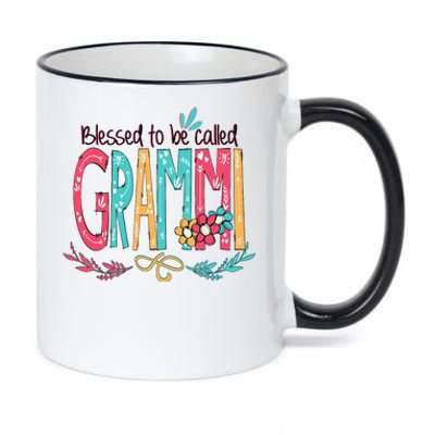 Blessed To Be Called Grammi Colorful Grandma 11oz Black Color Changing Mug