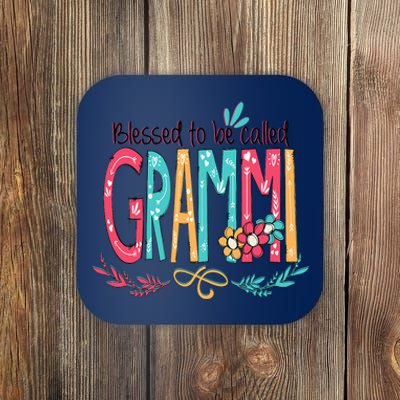 Blessed To Be Called Grammi Colorful Grandma Coaster