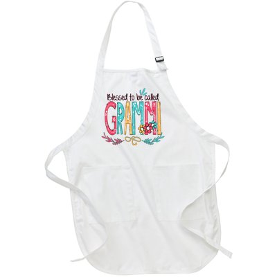 Blessed To Be Called Grammi Colorful Grandma Full-Length Apron With Pockets