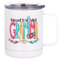 Blessed To Be Called Grammi Colorful Grandma 12 oz Stainless Steel Tumbler Cup