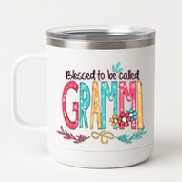 Blessed To Be Called Grammi Colorful Grandma 12 oz Stainless Steel Tumbler Cup