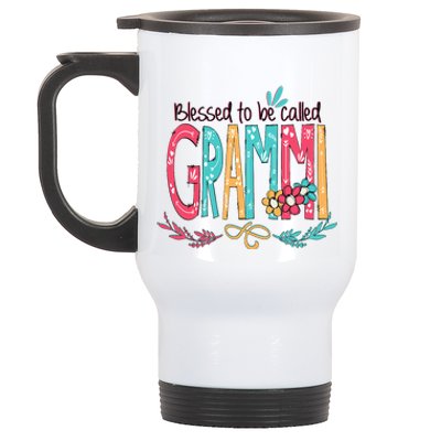 Blessed To Be Called Grammi Colorful Grandma Stainless Steel Travel Mug